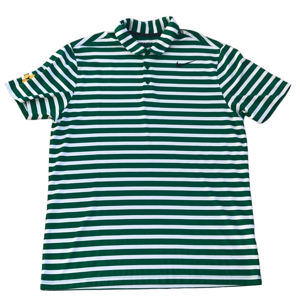 NIKE Golf Standard Dri-Fit Green Stripes Polo Short Sleeve Shirt Sz Large - Picture 7 of 12